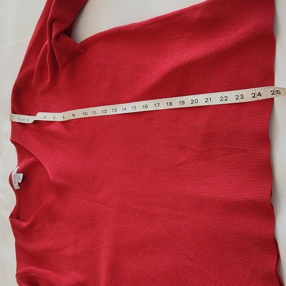 Dressbarn Sweater Size 18/20 Red Knit V-Neck Valentine's Christmas Festive - Picture 5 of 12